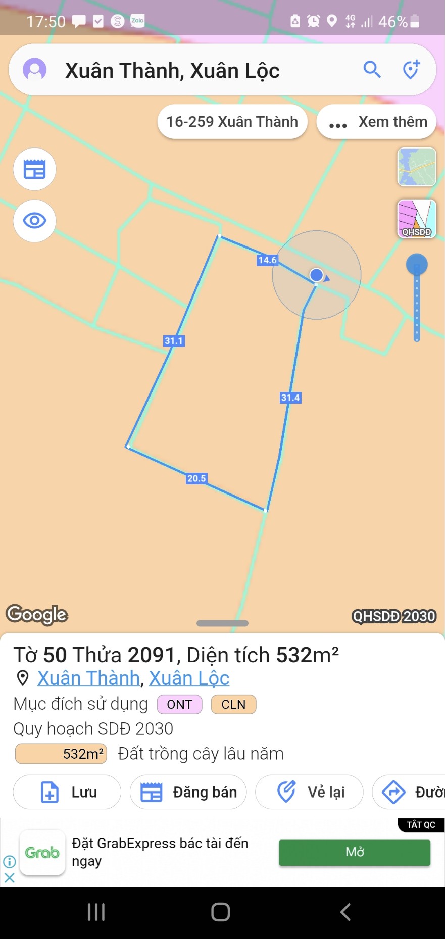 Bán 500m đất có 300m thổ cư ở Xuân Thành, Xuân Lộc, Đồng Nai