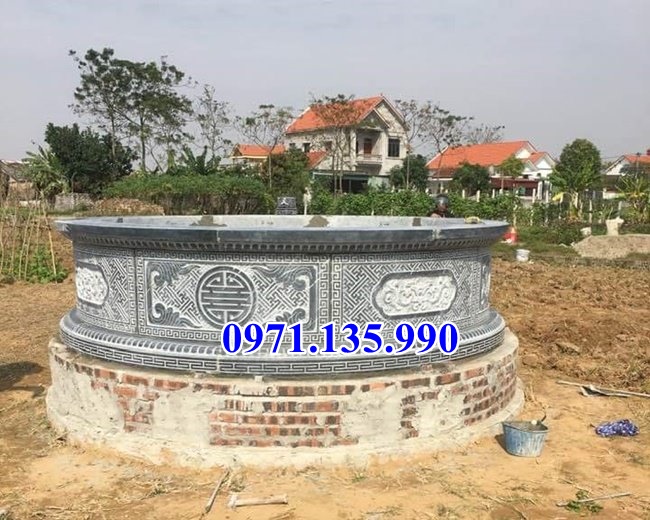 100 Mẫu mộ đá tròn đẹp bán tại Ninh Bình lăng mộ hình tròn bằng đá