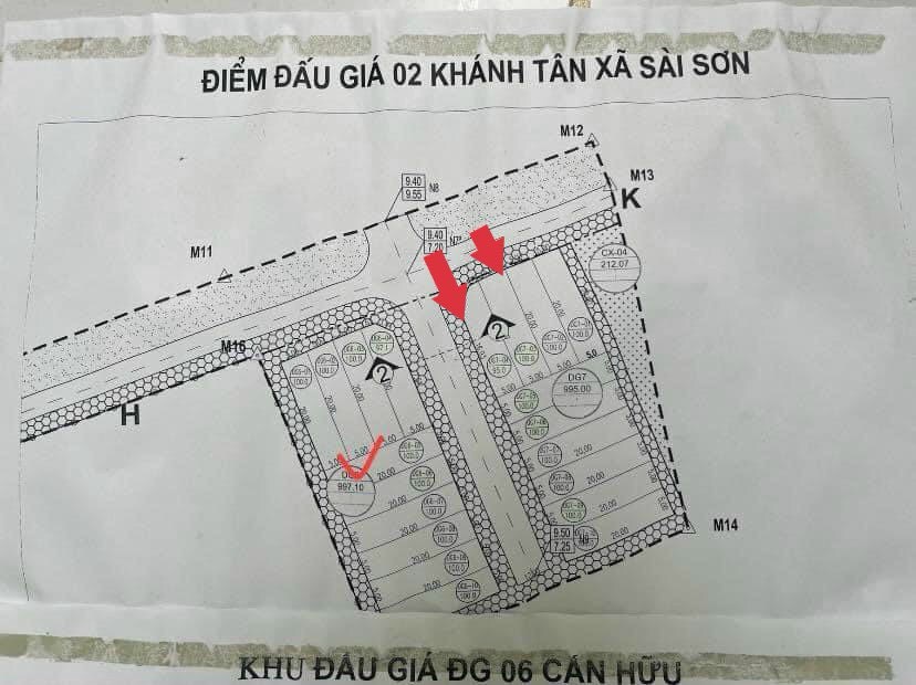 Bán hai lô đất đấu giá tại Sài Sơn, Quốc Oai, Hà Nội diện tích 100m2