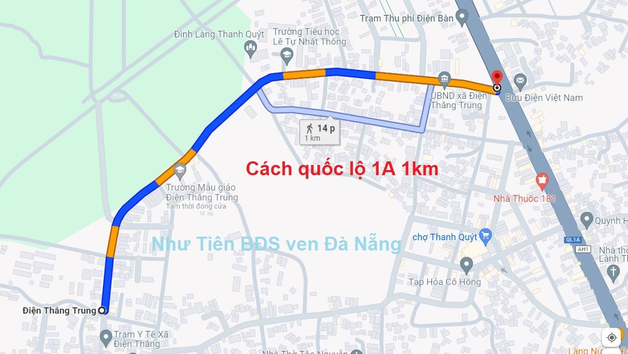 1e bán đất Điện Thắng Nam đường bê tông 5m, ngay ngã 4, giá tốt