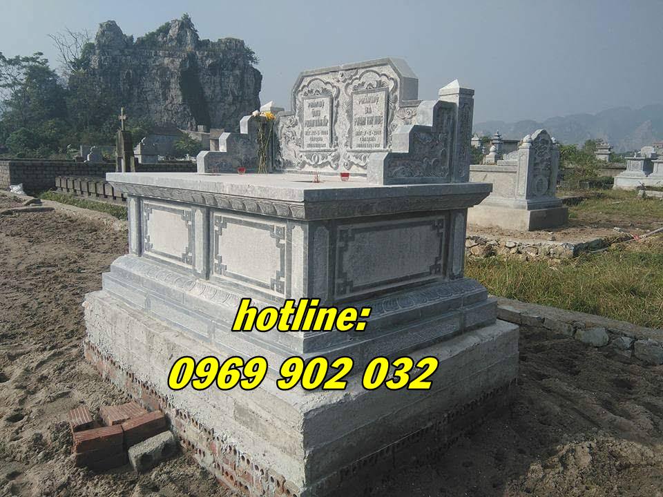 Những mẫu mộ đá đôi cao cấp tại Thái Bình chuẩn kích thước phong thủy