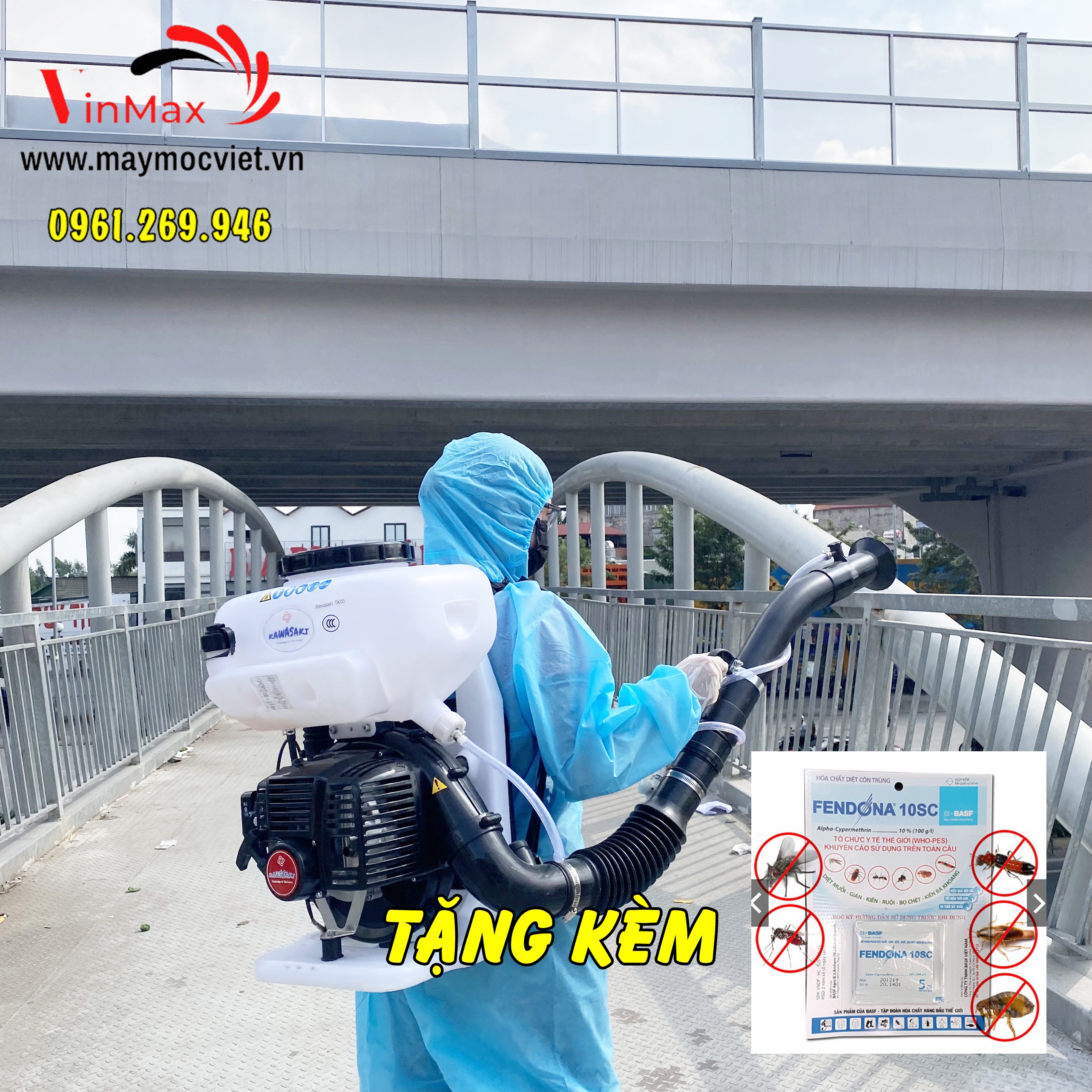 Máy phun muỗi Kawasaki TK65 tặng kèm hóa chất diệt côn trùng