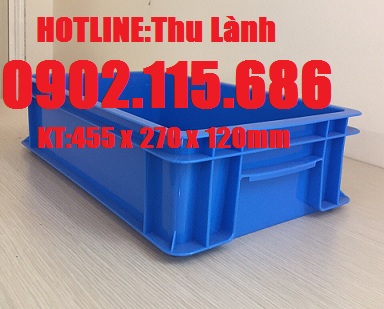 Thùng nhựa đặc kt 455x270x120, thùng nhựa đặc H120