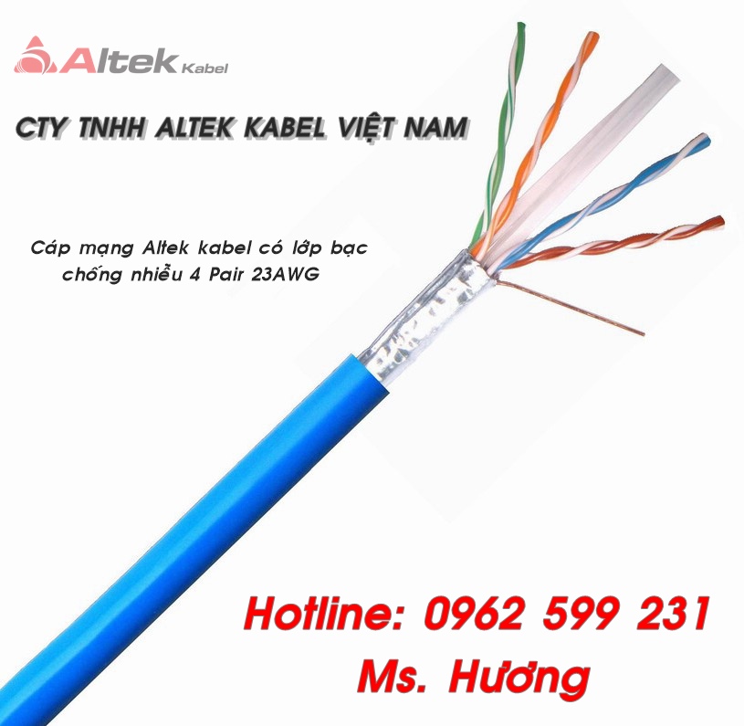 Cáp mạng chống nhiễu Altek kabel Cat 5E, Cat 6