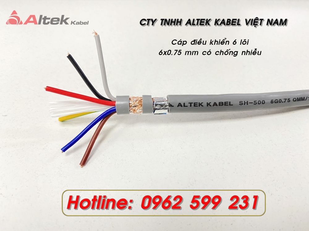 Phân phối cáp điều khiển 6 lõi chống nhiễu Altek kabel