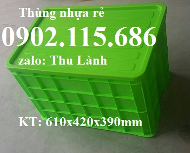 Tùng đựng thực phẩm H390, thùng nhựa đặc cao 390, hộp nhựa HDPE