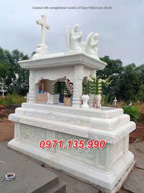Mẫu Lăng Mộ Đá Công Giáo Đẹp Bán Tại Bình Định Quảng Ngãi - Mộ Đạo - 623100
