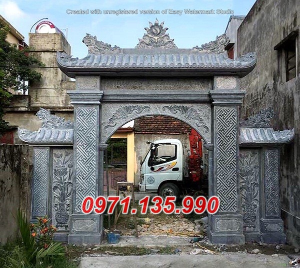 Mẫu Cổng đá đẹp nhà thờ đình chùa bán tại TP HCM Sài Gòn