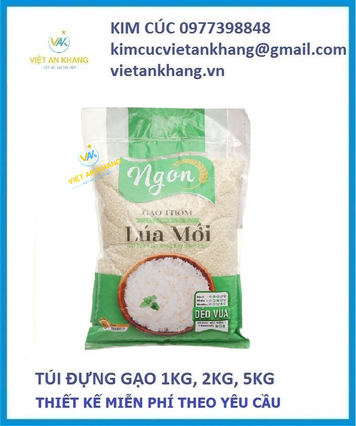 túi gạo 1kg, túi gạo 2kg, túi gạo 5kg, túi gạo in ống đồng