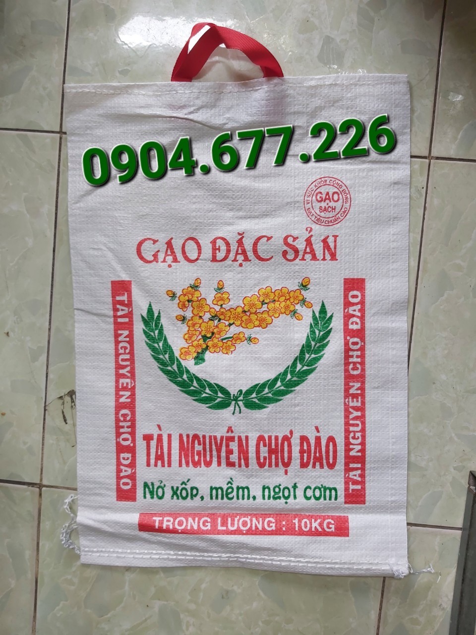 Bao đựng gạo, mẫu bao Tài nguyên chợ đào loại 10kg