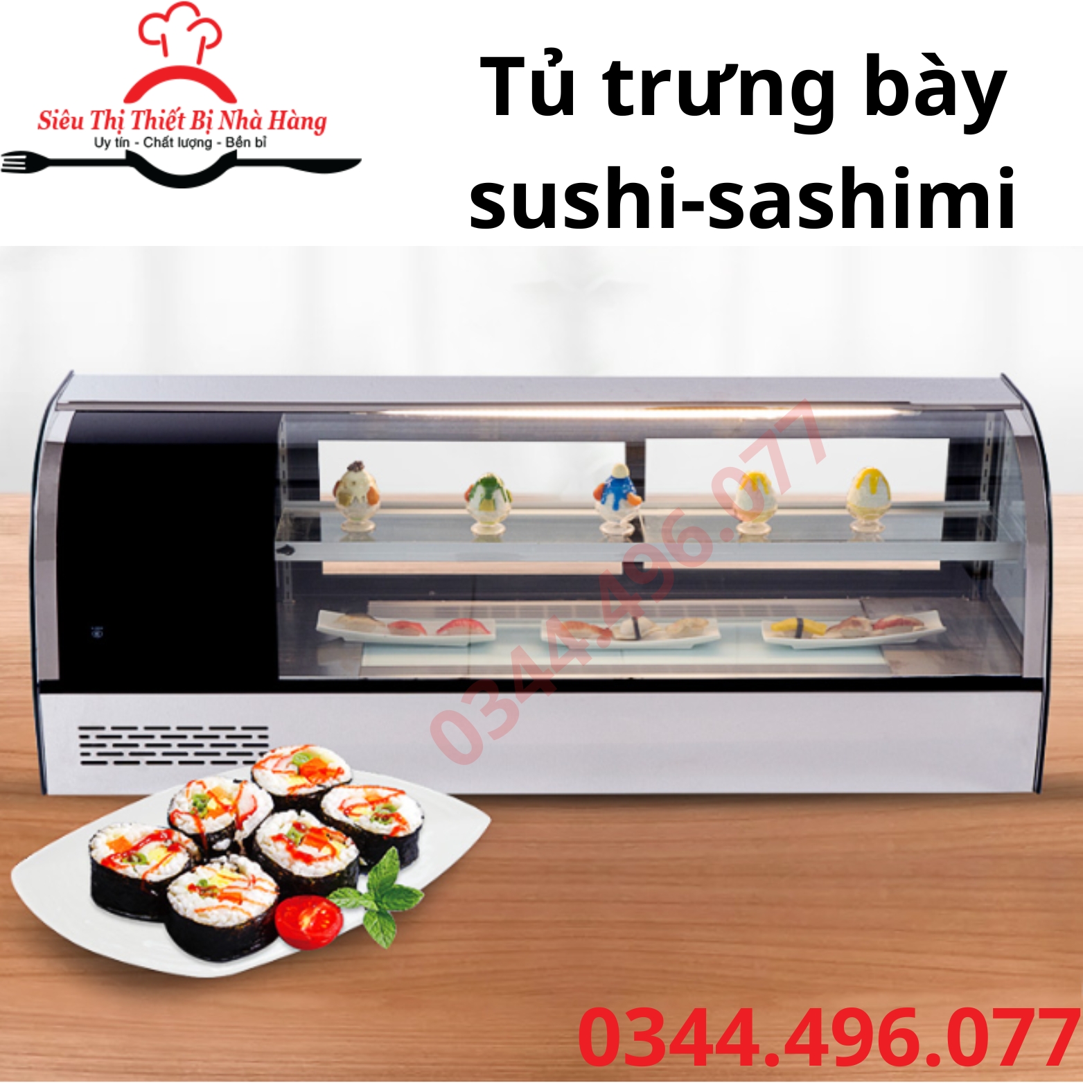 Tủ sushi-sashimi, tủ lạnh trưng bày sushi 2 tầng
