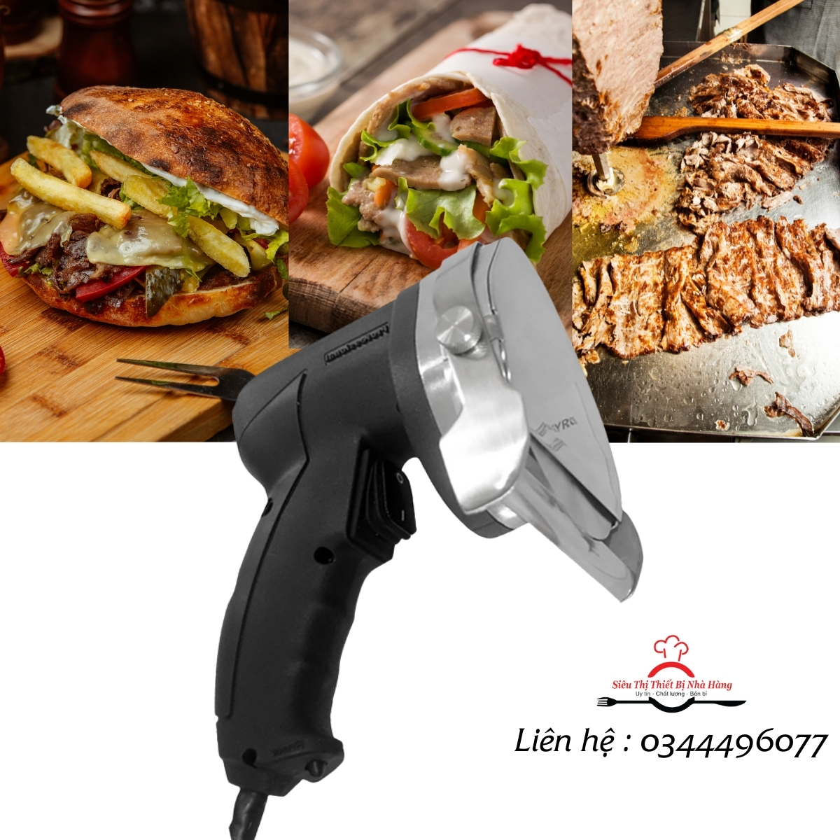 máy cắt thịt doner kebab có dây tặng kèm 1 lưỡi dao