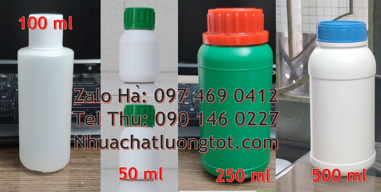 chai nhựa nhỏ 50ml,chai nhựa nhỏ đựng hóa chất,chai nhựa 500ml màu tră