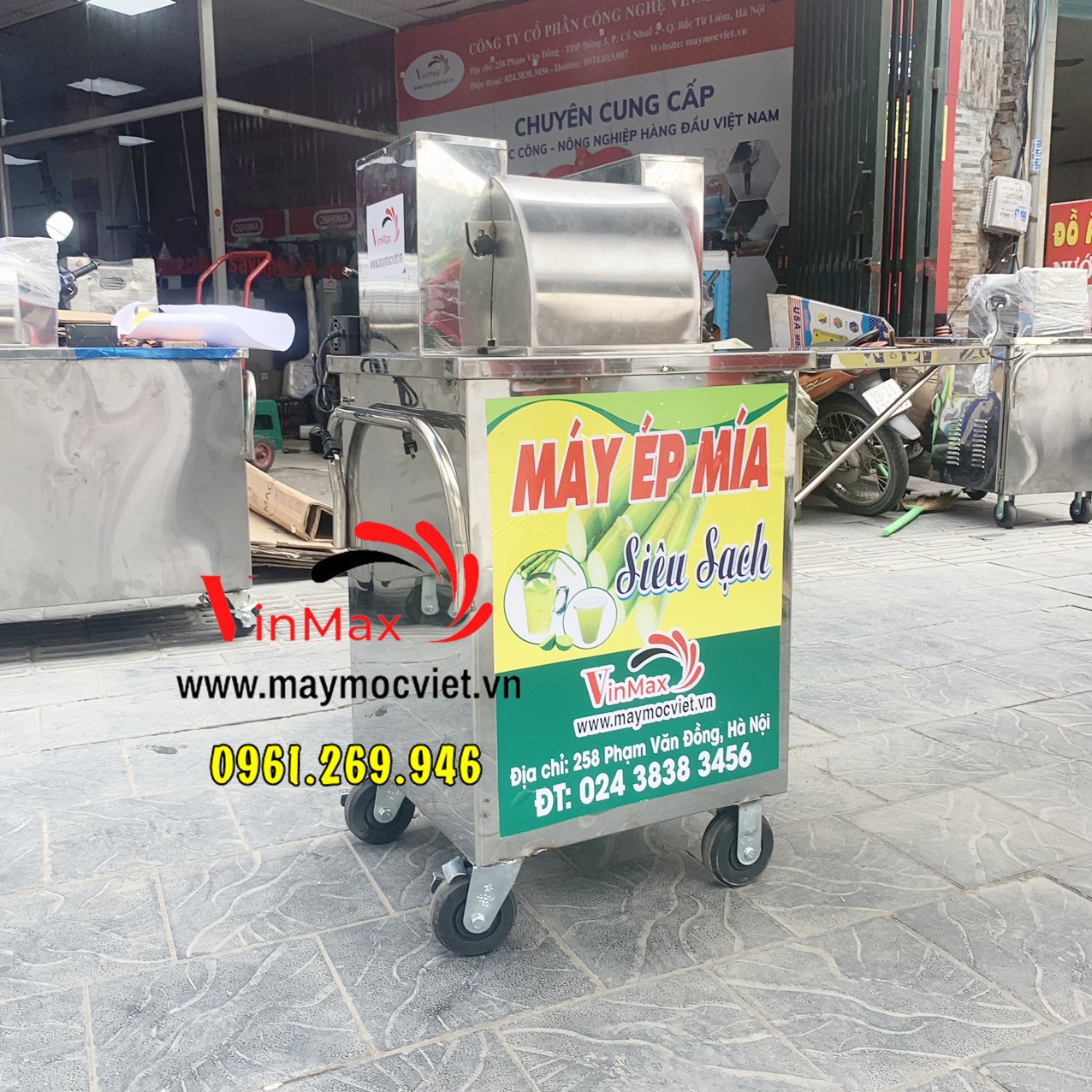Máy ép nước mía siêu sạch chạy bằng acquy giá rẻ miễn phí giao Hà Nội