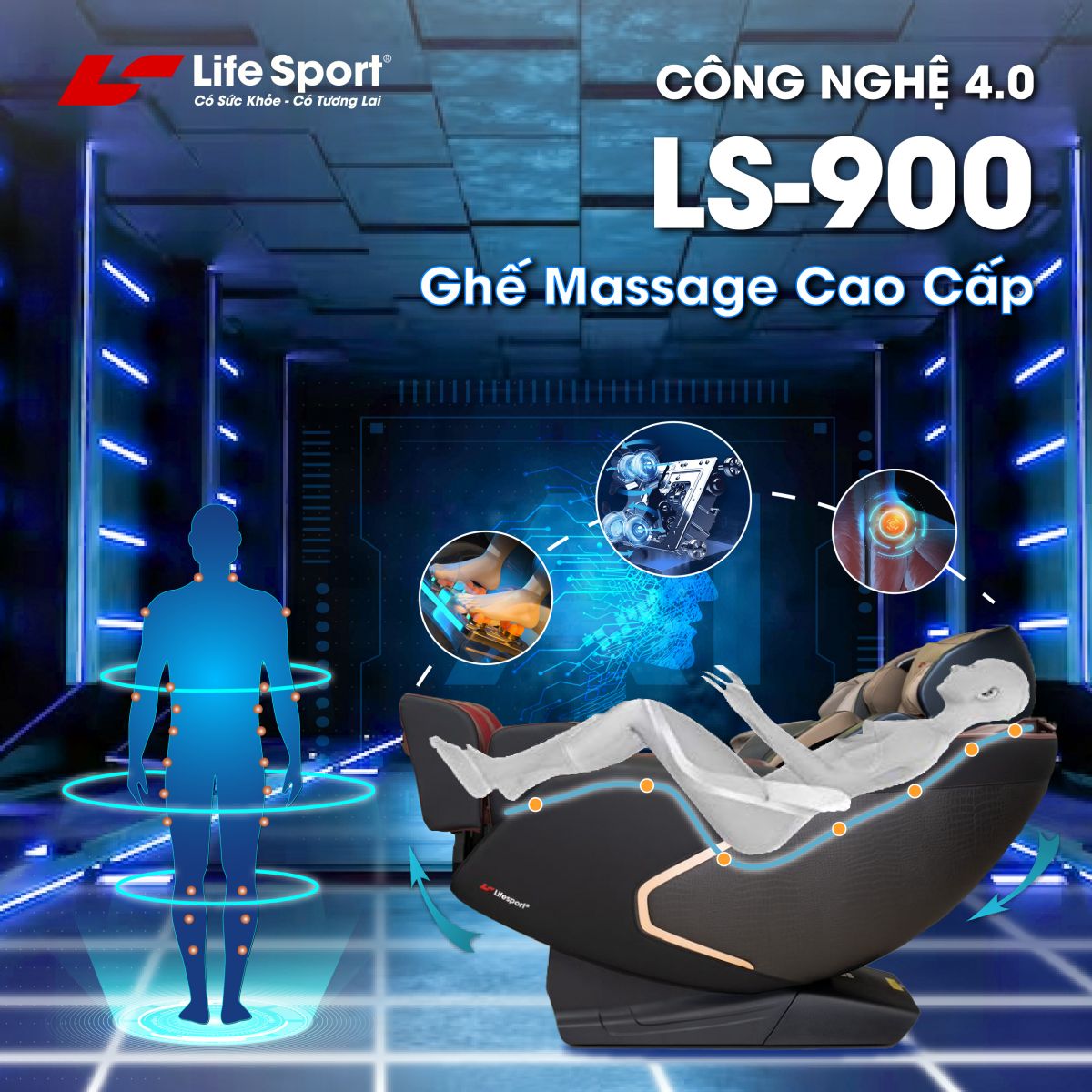 Ghế massage Lifesport LS-900 - Giảm 19,5 triệu đồng