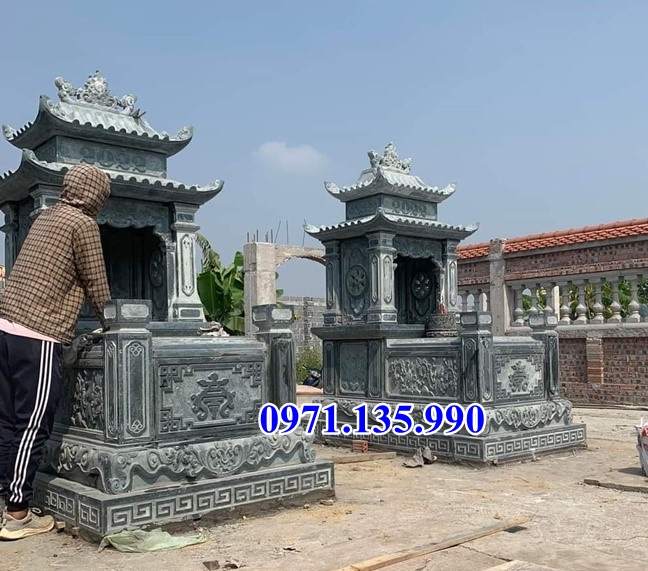 Mộ đá đôi - Mẫu mộ đôi bằng đá đẹp bán tại Nam Định 04