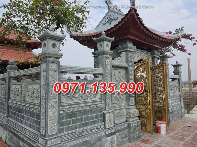 Mẫu cổng làng đình chùa miếu bằng đá đơn giản đẹp bán tại Ninh Thuận