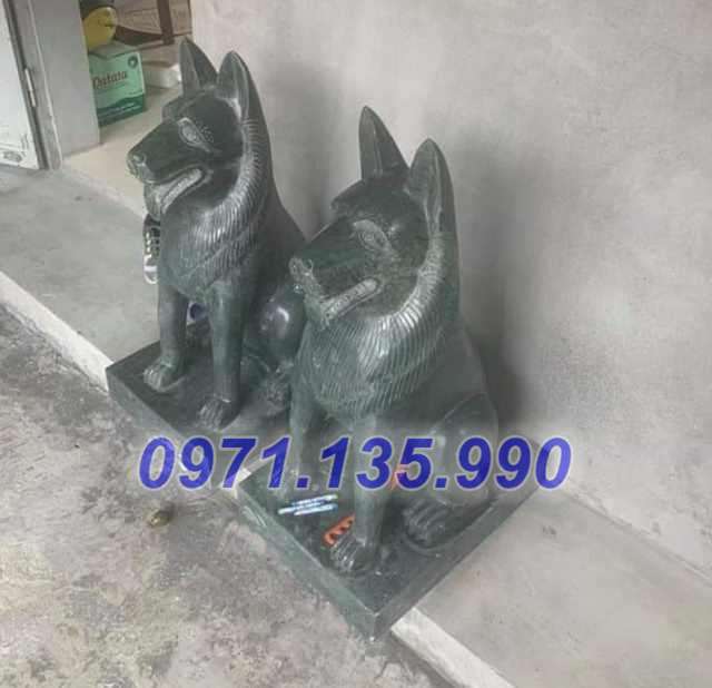 Chó đá đẹp - Mẫu tượng chó bằng đá đơn giản đẹp bán Kon Tum