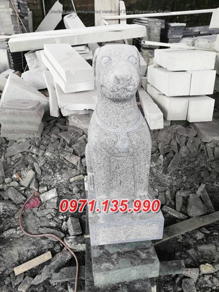 Chó đá đẹp - Mẫu tượng chó bằng đá đơn giản đẹp bán Sài Gòn