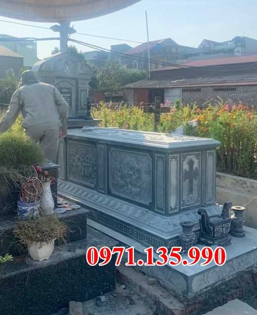 Mộ đá dòng họ - Mẫu mộ gia đình bằng đá đơn giản đẹp bán Bình Thuận