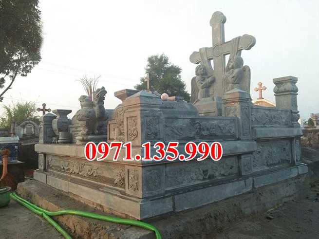 Lăng mộ đạo - Mẫu mộ công giáo bằng đá xanh đẹp bán Cà Mau