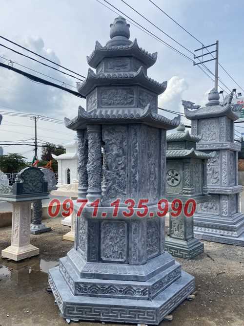 Mộ tháp đá phật giáo - Mẫu mộ tháp bằng đá xanh đẹp bán Phú Yên