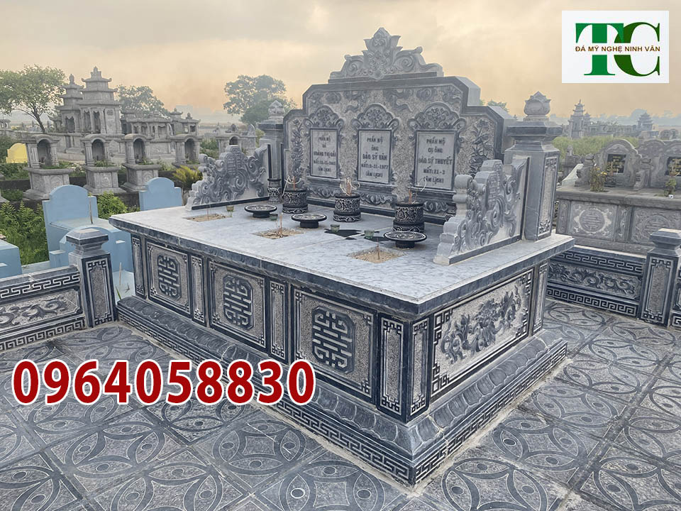 Xây lăng mộ đá lát nền bằng đá đẹp tại Lâm Đồng