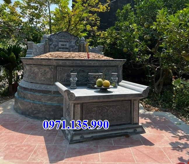 Mộ đá tròn - Mẫu mộ hình lục lăng bát giác bằng đá đẹp bán Huế