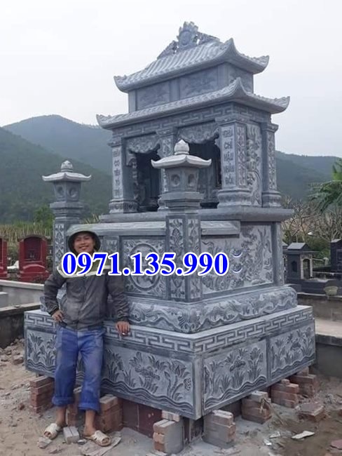 Mộ đá song thân - Mẫu mộ ông bà bố mẹ anh em bằng đá đẹp bán Đồng Nai