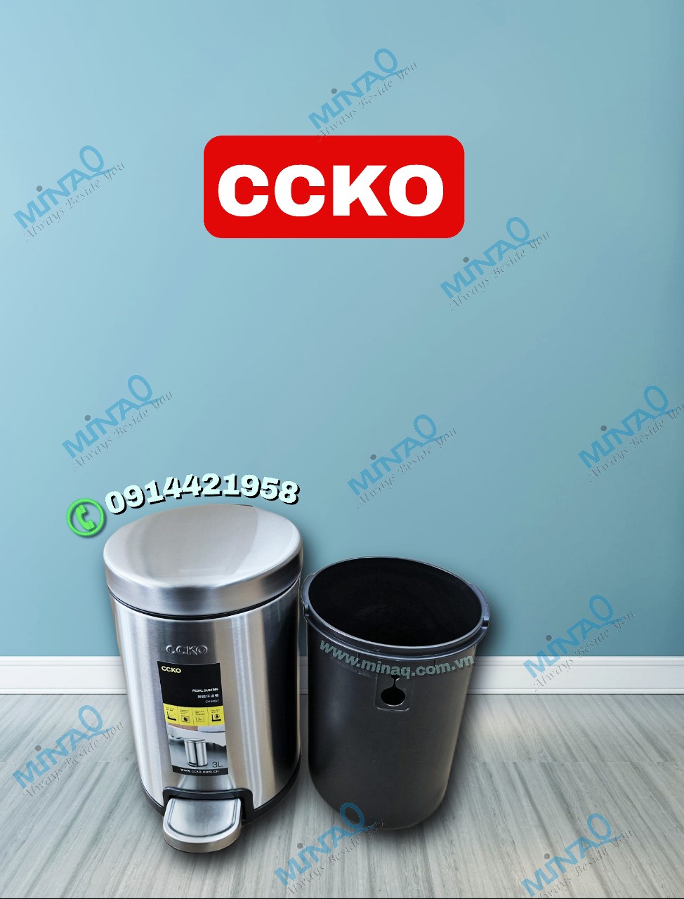 Thùng rác CCKO nhỏ gọn sang trọng phù hợp với mọi gi đình