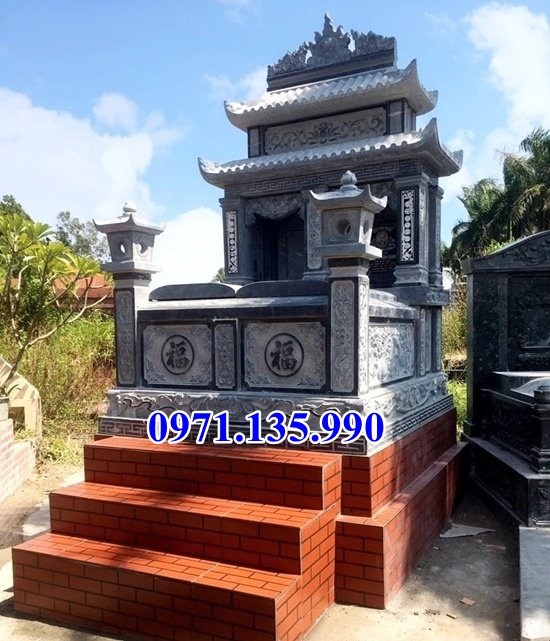 Mộ đá song thân - Mẫu mộ phu thê ông bà bố mẹ bằng đá bán Quảng Bình