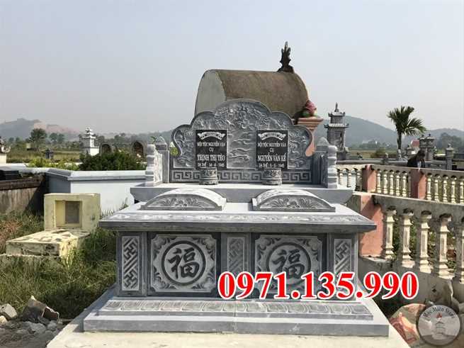 Mộ đá song thân - Mẫu mộ phu thê ông bà bố mẹ bằng đá bán Nghệ An