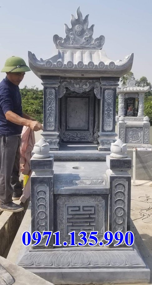 Bán mẫu mộ bằng đá đẹp tại Tuyên Quang mộ đá đôi đơn giản