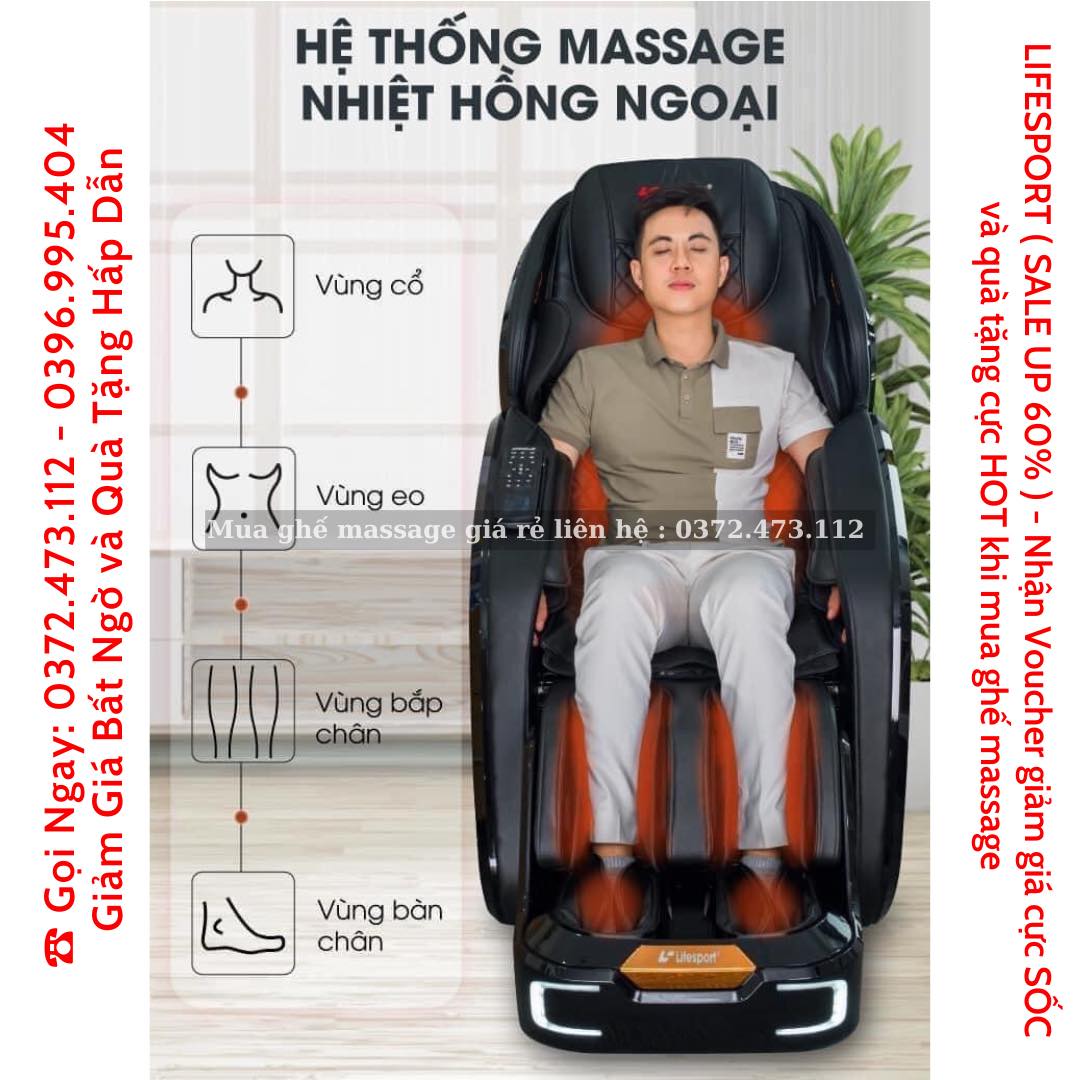 Ghế masage Lifesport hệ thống nhiệt hồng ngoại toàn thân lưu thông máu