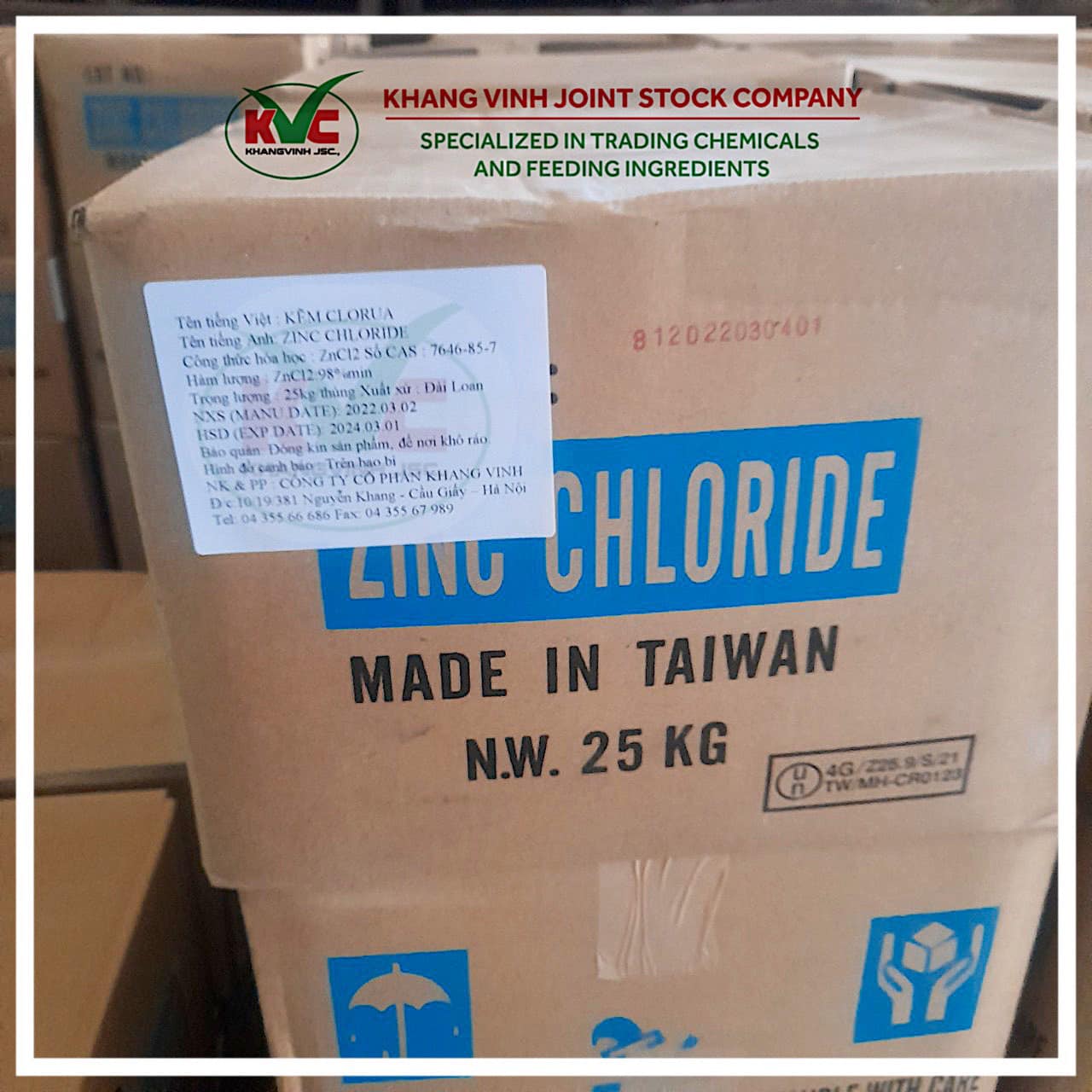 Kẽm Clorua Đài Loan - ZnCl2 HA - Kẽm Chloride HA