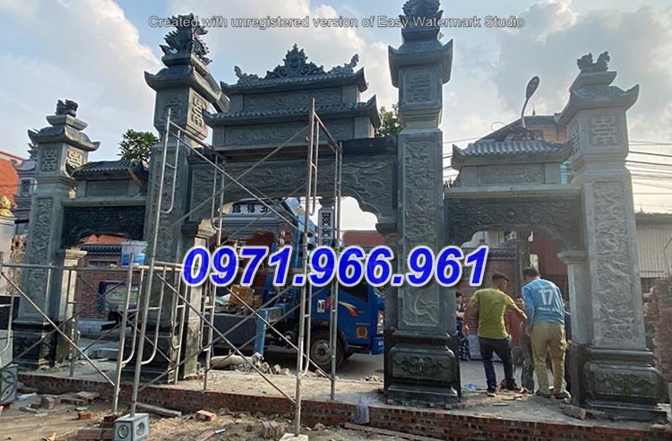 thiết kế - xây mẫu cổng đá xanh đẹp bán phú yên 456