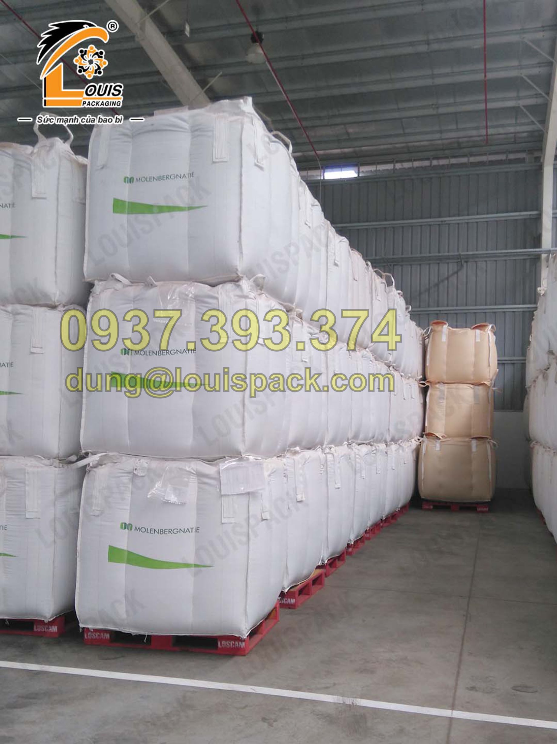 Bao Jumbo đựng bột mì 500kg đến 1000kg lưu kho hoặc xuất khẩu