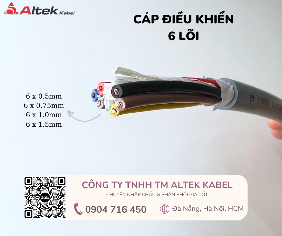 Cáp điều khiển 6 lõi Altek Kabel hàng nhập khẩu
