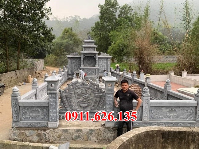 Mẫu lầu thờ long đình đá xanh tự nhiên nguyên khối bán tại Tiền Giang