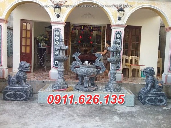 Mẫu lư đỉnh hương thờ đá nguyên khối đẹp bán tại Sài Gòn tp HCM