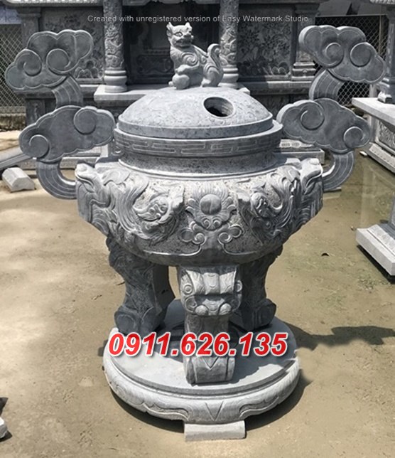 Mẫu lư đỉnh hương thờ đá nguyên khối đẹp bán tại Sài Gòn tp HCM