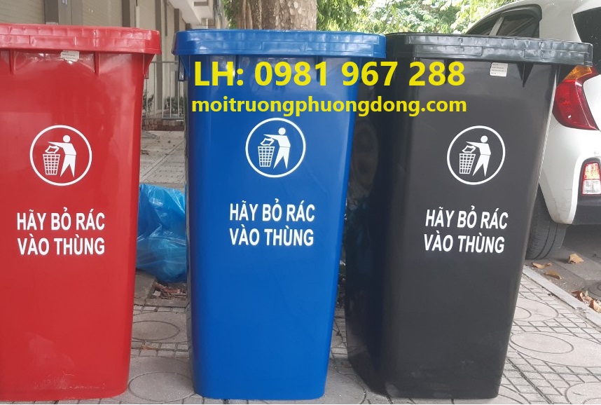 Thùng rác nhựa phân loại rác thải nhiều màu 240L