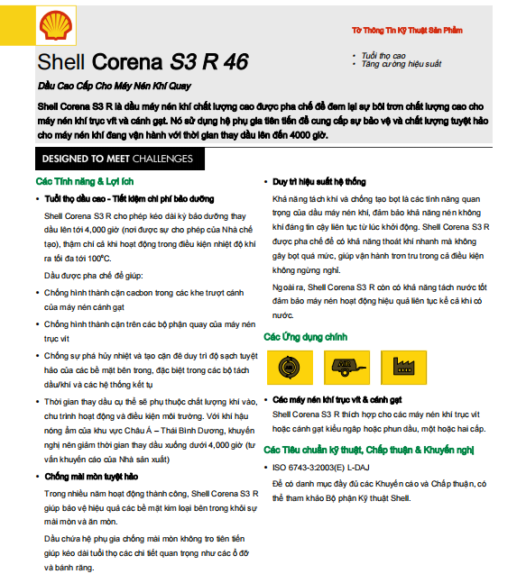 Dầu máy nén khí Shell Corena S3 R46 - 0946 102 891