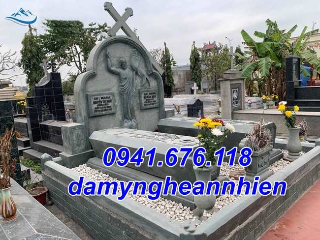 Giá mẫu mộ đá công giáo đẹp bán tại Bình Định - Địa Chỉ Uy Tín