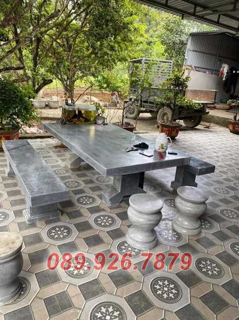 Bàn lễ đá- Mẫu bàn thờ đá khối trắng, xanh  bán Hồ Chí Minh