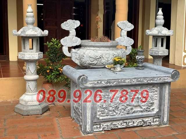 Bình Định bán bàn thờ đá đặt trước nhà thờ, nghĩa trang, lăng mộ đẹp