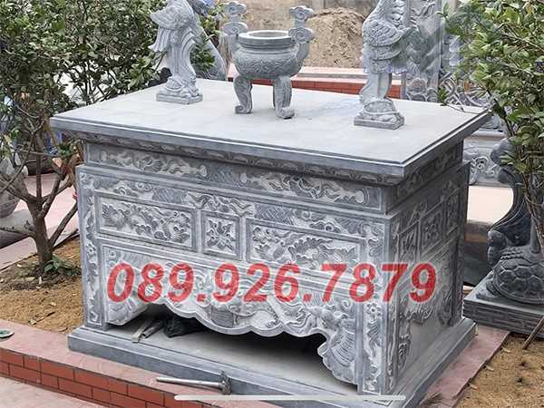 Mẫu bàn lễ thờ bằng đá xanh, trắng, vàng tự nhiên đẹp bán Tây Ninh