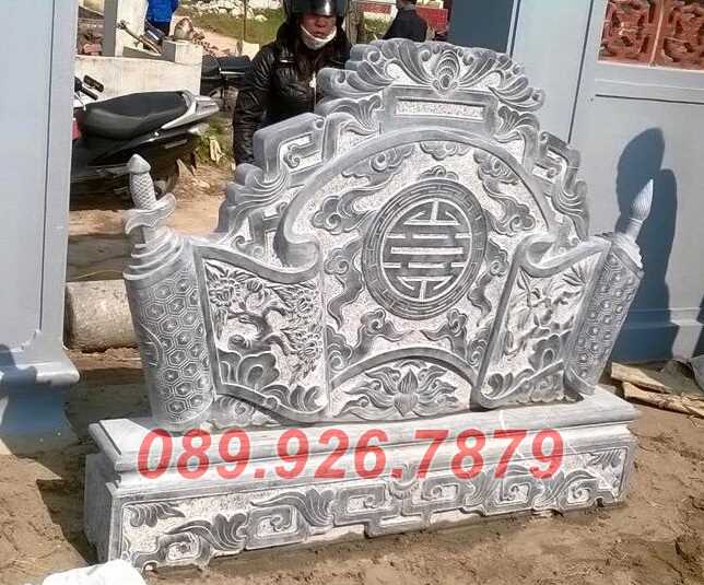 Tiền Giang bán 41+ mẫu bức bình phong bằng đá khối trắng, xanh rêu đẹp