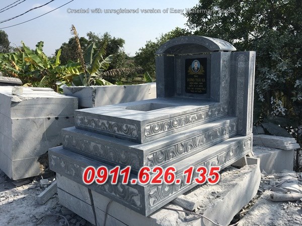 Mẫu mộ tam cấp bằng đá xanh rêu tưh nhiên nguyên khối tại Tây Ninh 57