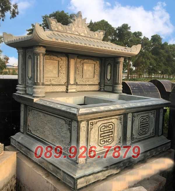 Mẫu mộ bằng đá nguyên khối tự nhiên xanh , trắng bán Đồng Tháp